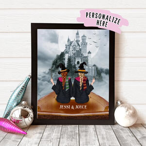 Personalized Best Friend Halloween Premium Poster Print, Best Friends Halloween Gift, Gift For Friends