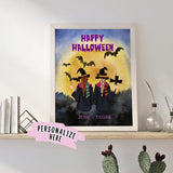 Personalized Witch Happy Halloween Poster Print, Best Friend Gift