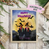 Personalized Witch Happy Halloween Poster Print, Best Friend Gift