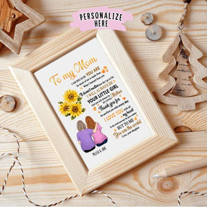 Personalized To My Mom We Are Because You Are Poster Print, Gift For Mom, Mother's Day, Gift from Daughter, Family Gift