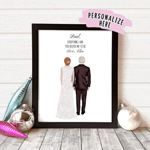 Custom Dad Of the Bride Poster Print, Family Wedding Print Gift, Family Gift