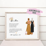 Personalized Custom Mother of the Bride Gift Poster, Next Day Mother of the Bride Poem Print, Family Gift
