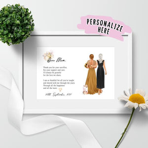 Personalized Custom Mother of the Bride Gift Poster, Next Day Mother of the Bride Poem Print, Family Gift