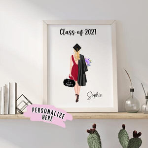 Graduation Personalized Poster Print Gift, College Graduation Gift for best friend, High School Graduation, Grad gift