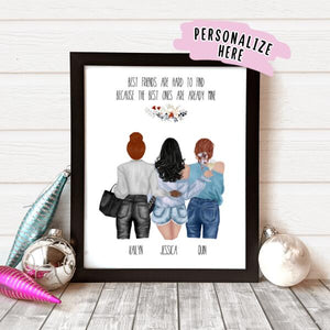 Personalized Best Friend Gift Poster Portrait, BFF Gift, Gift For Friends, Bestie Gift, Best Friend Gift Ideas