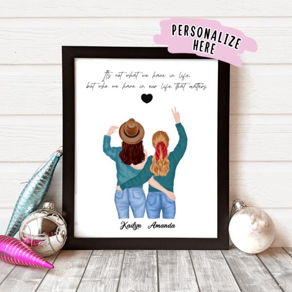 Personalized Best Friend Gift Poster Portrait,  Sister Gift, Best Friend Gift Ideas, Gift ideas For Sister