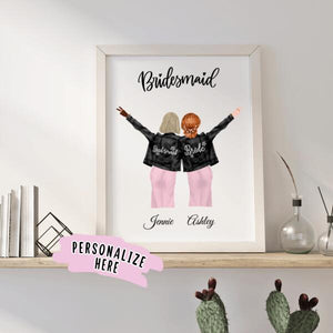 Personalized Bridesmaid Poster, Thank you for being my Bridesmaid, Maid of Honour Gift, Wedding Gift, Bridesmaid Gift