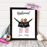 Personalized Bridesmaid Poster, Thank you for being my Bridesmaid, Maid of Honour Gift, Wedding Gift, Bridesmaid Gift