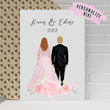 Personalized Wedding Couple Wall Art Canvas, Mr. And Mrs., Anniversary Date, Wedding Gift, Gifts For Couples