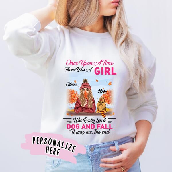 Personalized Dog Mom Fall Premium Sweatshirt, Gift For Dog Lovers