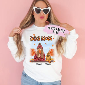 Personalized Dog Mom Fall Season Premium Sweatshirt, Dog Mom Gift, Gift For Dog Lovers