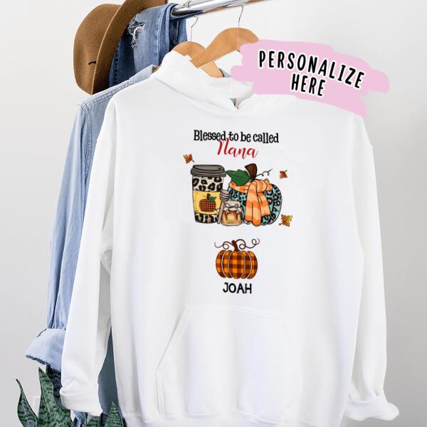 Personalized Fall Hoodie, Halloween Gift For Grandma, Gift For nana