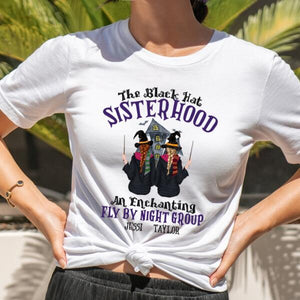 Personalized Witch Happy Halloween Shirt, The Black Hat Sisterhood Halloween Shirt, Best Friend Gift