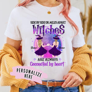 Personalized Witches Best Friend Side by Side Shirt, Halloween Sister Gift Shirt , Halloween Best Friends Shirt