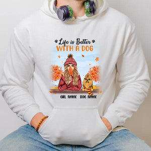 Personalized Dog Mom Fall Season Hoodie, Dog Mom Hoodie, Dog Mom Gift, Gift For Dog Lovers