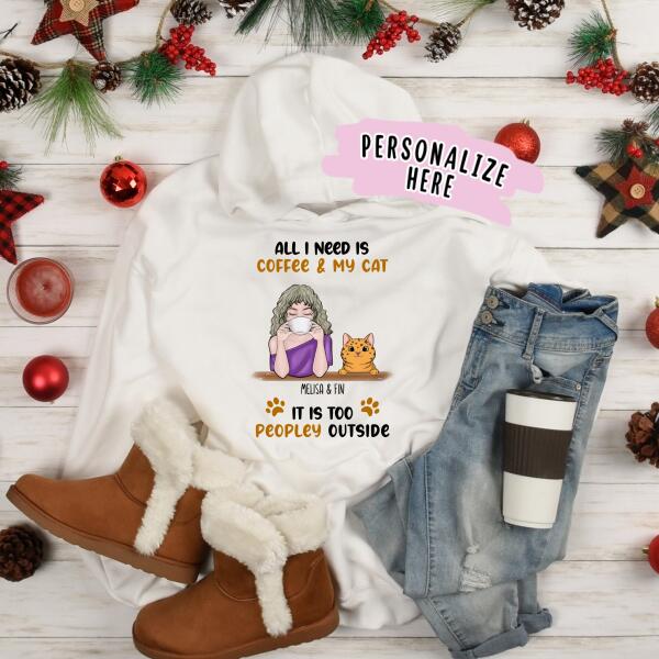 Personalized Fall Cat Mom Coffee Too Peopley Hoodie, Gift For Cat Lover