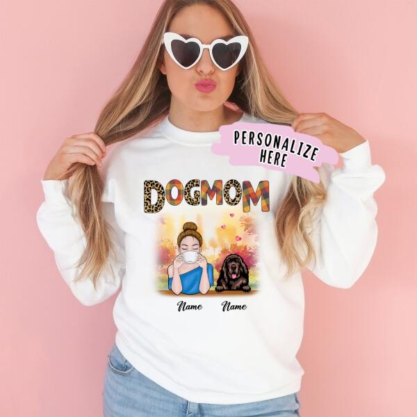 Personalized Dog Mom Fall Sweatshirt, Gift For Dog Lovers