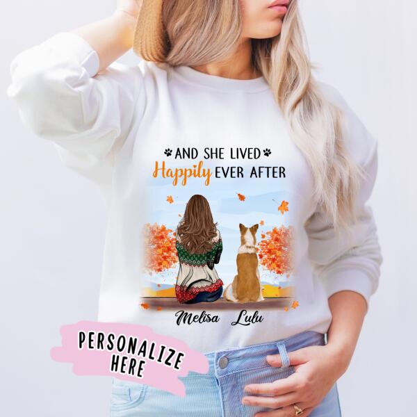 Personalized Dog Mom Fall Season Premium Sweatshirt, Dog Mom Gift, Gift for Dog Lovers