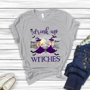 Personalized Drink Up Witches Best Friend Premium Shirt, Halloween Girls Gift , Halloween Best Friends Shirt