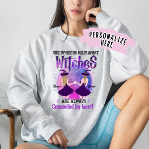 Personalized Witches Best Friend Side by Side Sweatshirt, Halloween BFF Gift Sweatshirt,Halloween Sister Gift Sweatshirt