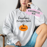 Personalized Name Grandma's Pumpkin Patch Sweatshirt, Gift For Mimi, Nana, Mother Halloween Up To 5 Kids