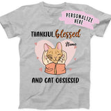 Personalized Girl Cat Obsessed Fall Thanksgiving Shirt, Gift For Cat Lovers