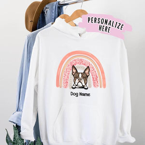 Personalized Rainbow Dog Premium Hoodie, Dog Mom Gift, Dog Mom Hoodie, Gift For Dog Lovers