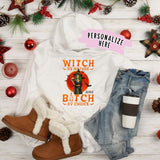 Personalized Halloween Witch Premium Hoodie, Witch By Nature, B*tch By Choice Halloween Girls, Gift For her
