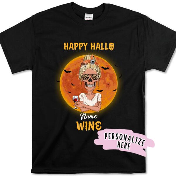 Personalized Halloween Skull Girl Premium Shirt