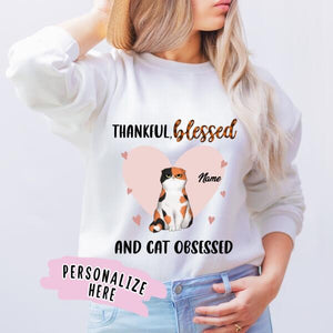 Personalized Cat Thanksgiving Premium Sweatshirt, Gift For Cat Lovers
