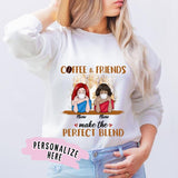 Personalized Fall Coffee Best Friends Premium Sweatshirt, Gift for Friends