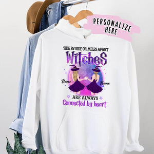 Personalized Witches Best Friend Side by Side Hoodie, Halloween BFF Gift Hoodie, Sister Gift Hoodie, Halloween Girls Gift