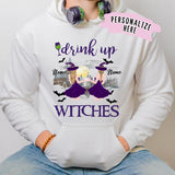 Personalized Drink Up Witches Best Friend Hoodie, Halloween Best Friends Hoodie
