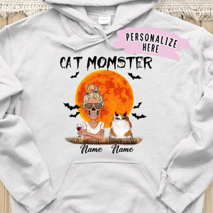Personalized Cat Momster Halloween Hoodie