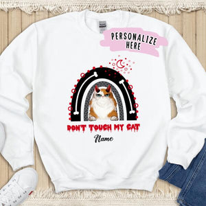 Personalized Rainbow Vampire Cat Sweatshirt, Halloween Cat Sweatshirt