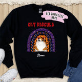 Personalized Rainbow Cat Dadcula Sweatshirt, Halloween Cat Sweatshirt