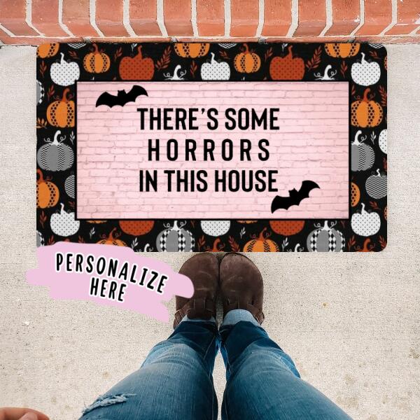 Funny Halloween WAP Doormat, Horrors in This House Welcome Mat, Halloween Decor, Spooky Bats Door Mat