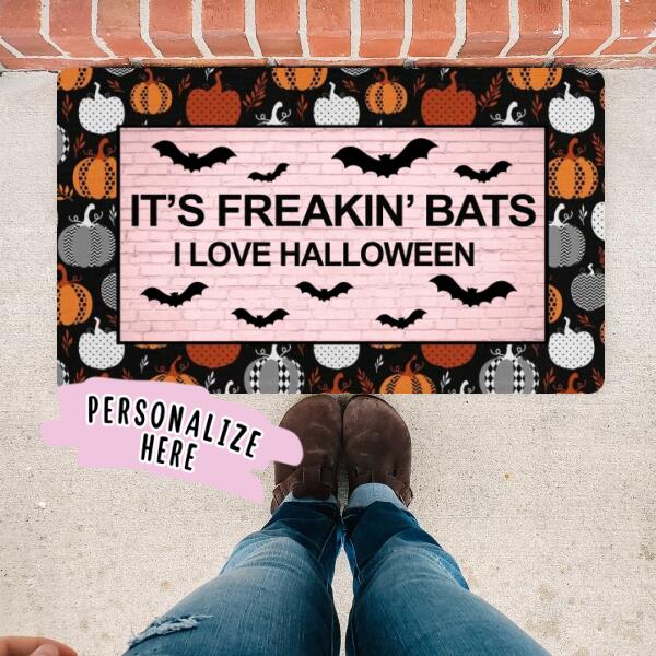 Its Freakin Bats I Love Halloween Door Mat, Halloween Gift, Funny Meme Doormat, Welcome Mat, Halloween Decor, Home Doormat, Halloween Welcome Mat