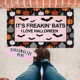 Its Freakin Bats I Love Halloween Door Mat, Halloween Gift, Funny Meme Doormat, Welcome Mat, Halloween Decor, Home Doormat, Halloween Welcome Mat