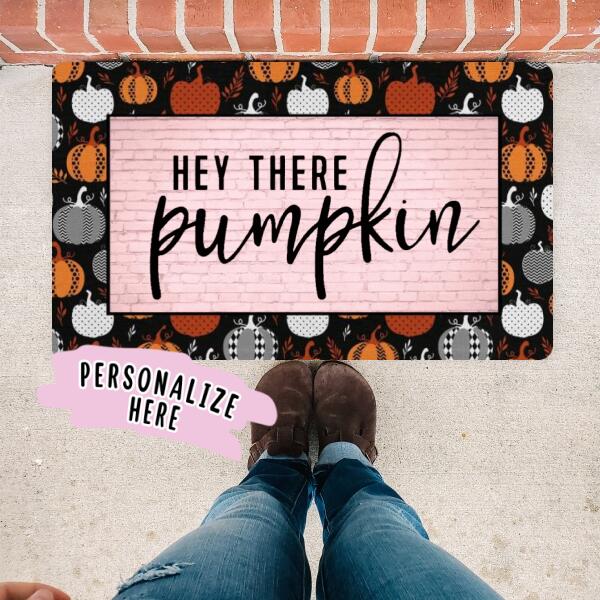 Hey There Pumpkin Doormat, Fall Welcome Mat, Fall Decor, Funny Doormat, Funny Welcome Mat, Halloween Doormat, Fall Door Mat, Hello Pumpkin