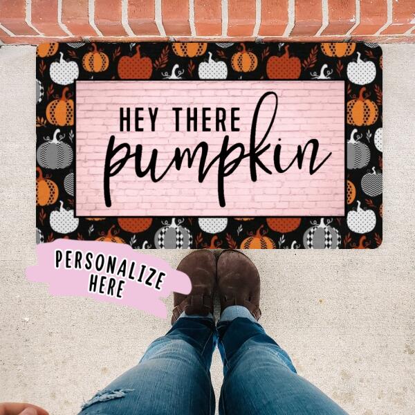 Hello Fall Door Mat, Pumpkin Fall Doormat, Welcome Mat