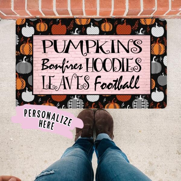 Fall Welcome Mat Pumpkins Bonfires Hoodies Leaves Football Door Mat Front  Porch Outdoor Decor Fall Vibes Autumn Thanksgiving Halloween 