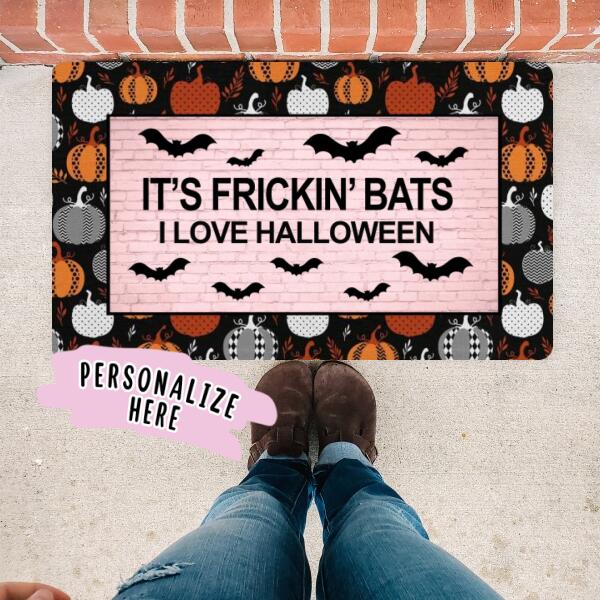Its Frickin Bats I Love Halloween Door Mat, Funny Halloween Gift Doormat, Welcome Mat, Halloween Decor, Home Doormat, Halloween Welcome Mat, Fall Mat