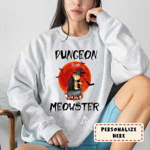Personalized Halloween Dungeon Meowster Sweatshirt