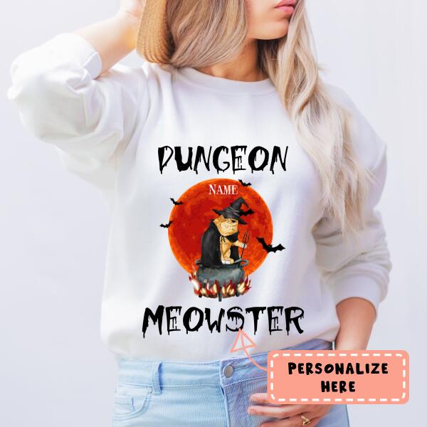 Personalized Halloween Dungeon Meowster Sweatshirt