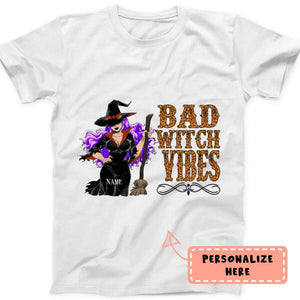 Personalized Halloween Bad Witch Vibes Premium Shirt