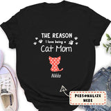 Cat Mom Pattern Personalized Cat Mom Shirt, Custom Up To 3 Cats