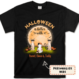 Personalized Halloween is Better With Cats Premium Shirt
