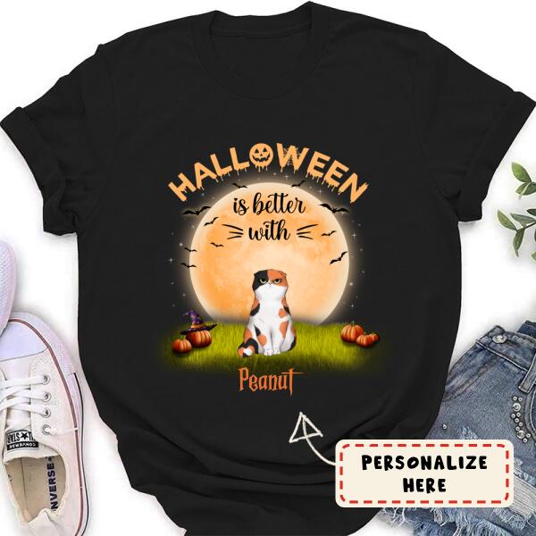 Personalized Halloween is Better With Cats Premium Shirt