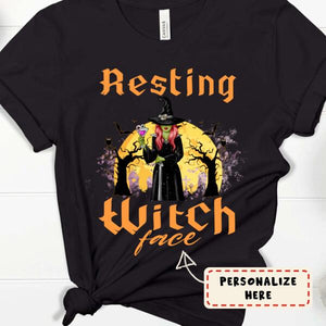 Personalized Halloween Resting Witch Face Premium Shirt